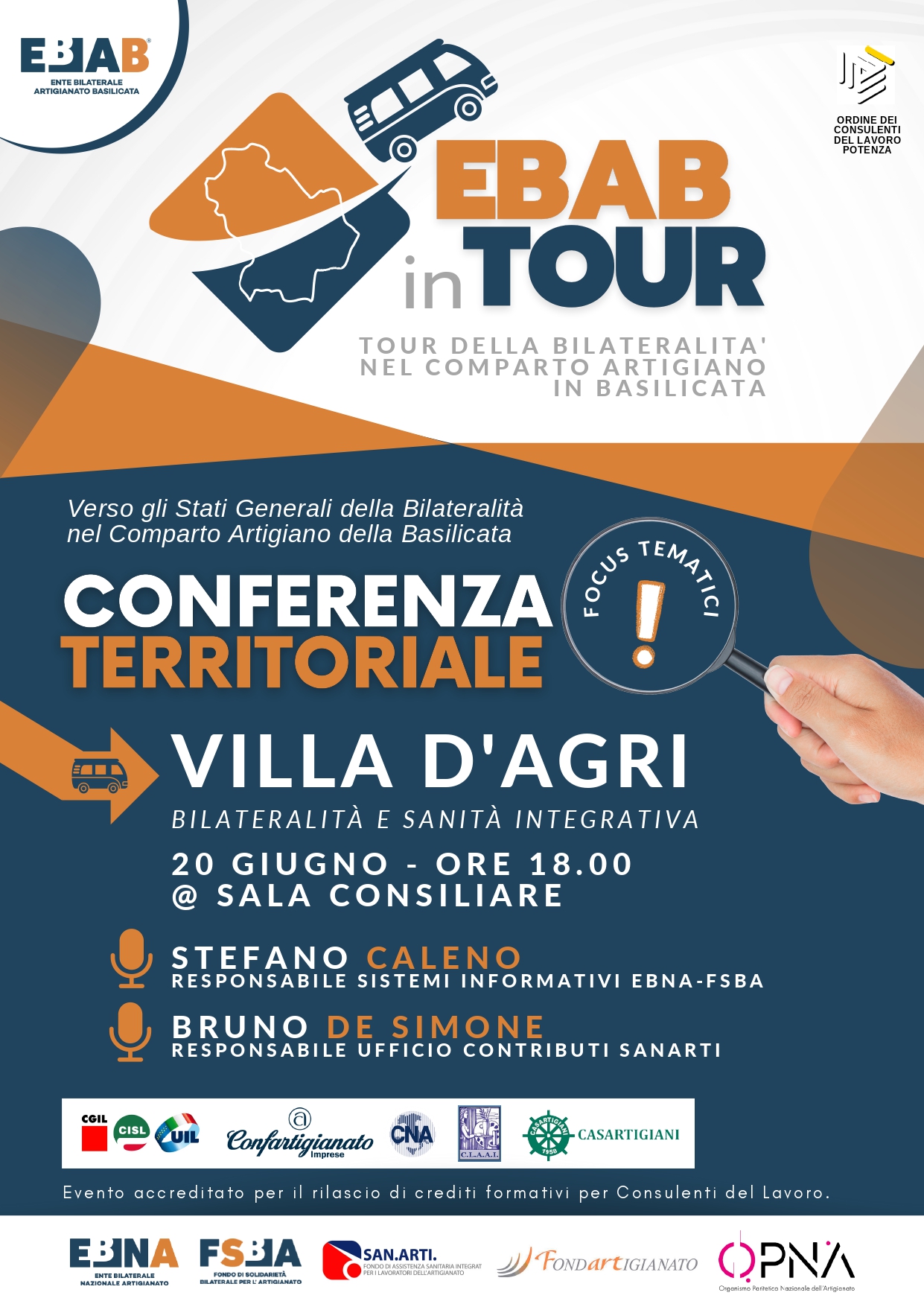 CONFERENZE TERRITORIALI – SECONDO APPUNTAMENTO – VILLA D’AGRI 20 GIUGNO 2023 ore 18:00